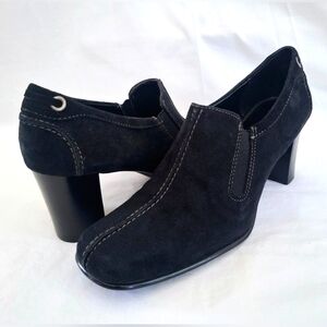 Liz Claiborne Women's Anandale Black Chuncky Heeled Loafers Size 8